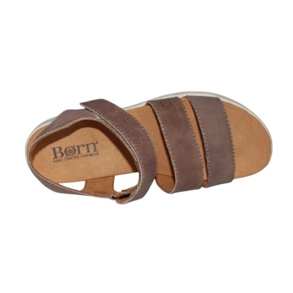 Born Comfort Sandals Brown Leather Platform Ankle Strap Womens 10 M - Picture 10 of 12